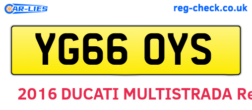 YG66OYS are the vehicle registration plates.