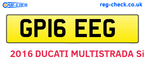 GP16EEG are the vehicle registration plates.