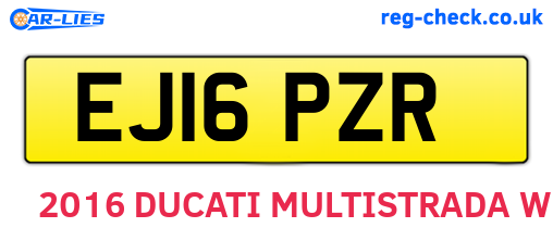 EJ16PZR are the vehicle registration plates.