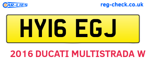 HY16EGJ are the vehicle registration plates.