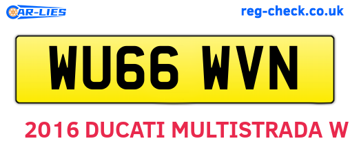 WU66WVN are the vehicle registration plates.