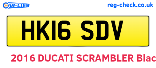 HK16SDV are the vehicle registration plates.
