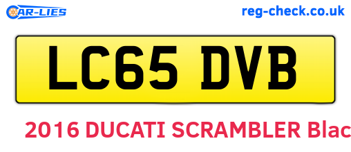 LC65DVB are the vehicle registration plates.