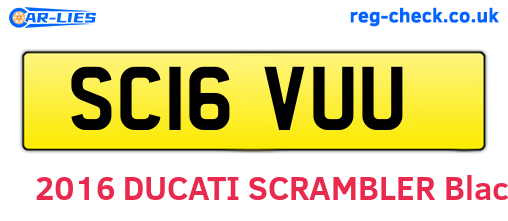 SC16VUU are the vehicle registration plates.