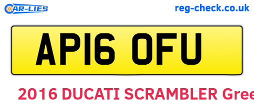 AP16OFU are the vehicle registration plates.
