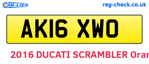 AK16XWO are the vehicle registration plates.