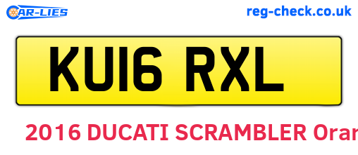 KU16RXL are the vehicle registration plates.
