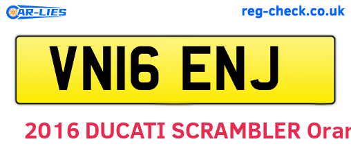 VN16ENJ are the vehicle registration plates.