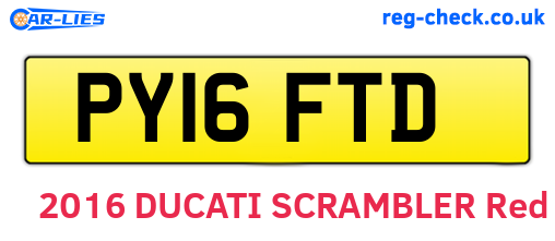 PY16FTD are the vehicle registration plates.