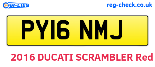 PY16NMJ are the vehicle registration plates.