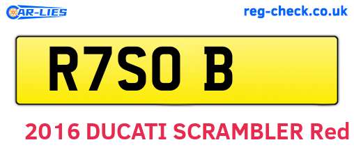R7SOB are the vehicle registration plates.