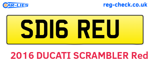 SD16REU are the vehicle registration plates.