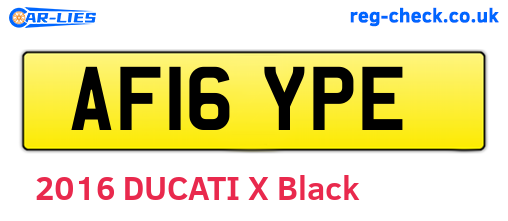 AF16YPE are the vehicle registration plates.