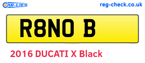 R8NOB are the vehicle registration plates.