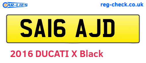 SA16AJD are the vehicle registration plates.