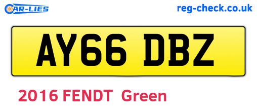 AY66DBZ are the vehicle registration plates.