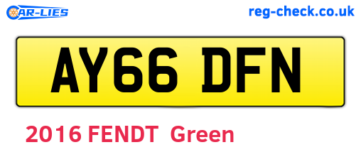 AY66DFN are the vehicle registration plates.