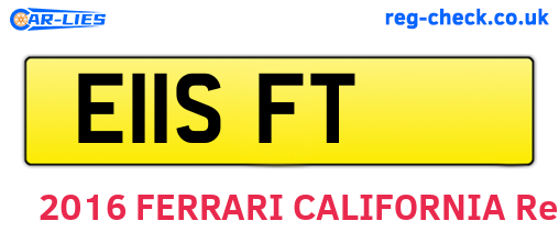 E11SFT are the vehicle registration plates.