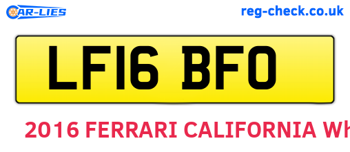 LF16BFO are the vehicle registration plates.