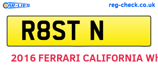 R8STN are the vehicle registration plates.