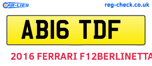 AB16TDF are the vehicle registration plates.