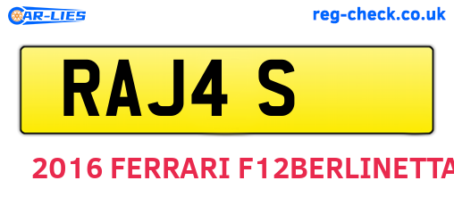RAJ4S are the vehicle registration plates.