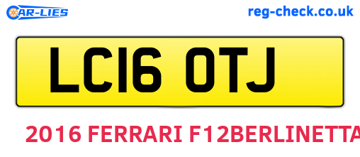 LC16OTJ are the vehicle registration plates.