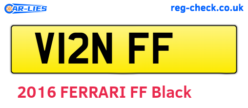 V12NFF are the vehicle registration plates.