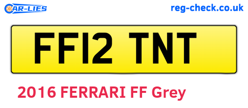 FF12TNT are the vehicle registration plates.