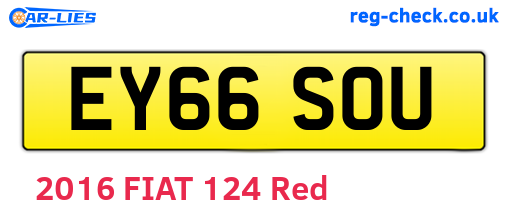 EY66SOU are the vehicle registration plates.