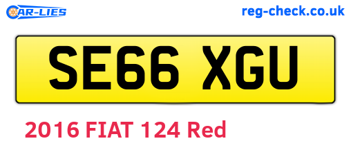 SE66XGU are the vehicle registration plates.