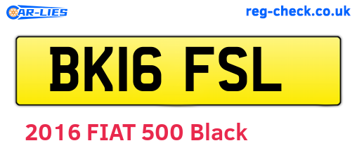 BK16FSL are the vehicle registration plates.