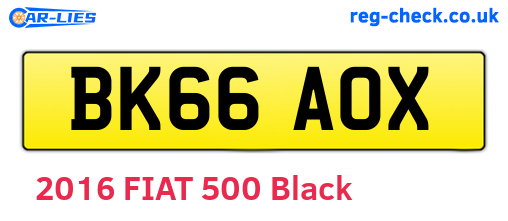BK66AOX are the vehicle registration plates.