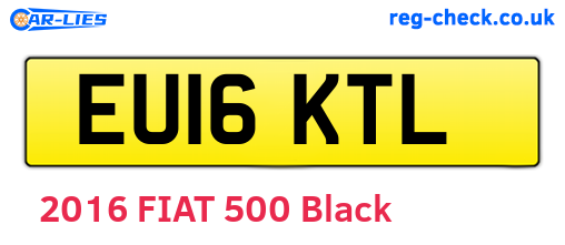EU16KTL are the vehicle registration plates.