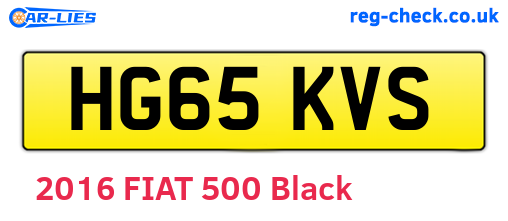 HG65KVS are the vehicle registration plates.