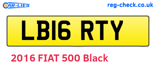 LB16RTY are the vehicle registration plates.