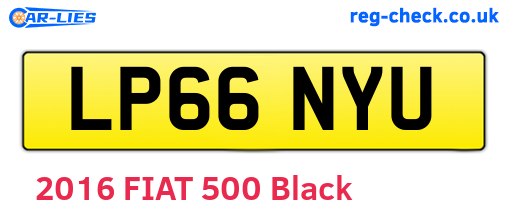 LP66NYU are the vehicle registration plates.