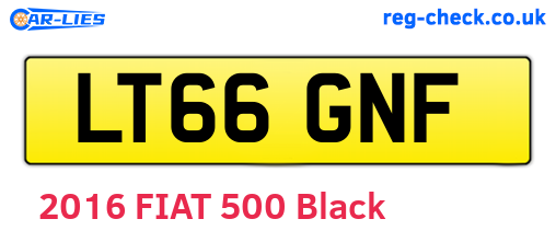 LT66GNF are the vehicle registration plates.