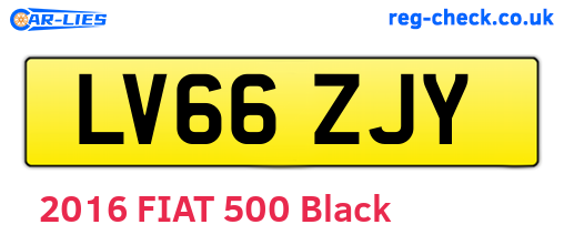 LV66ZJY are the vehicle registration plates.