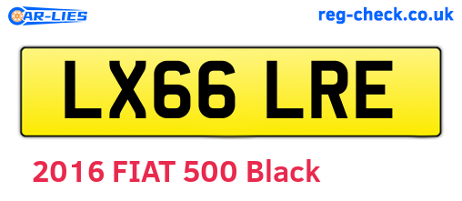 LX66LRE are the vehicle registration plates.