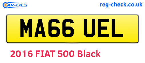 MA66UEL are the vehicle registration plates.