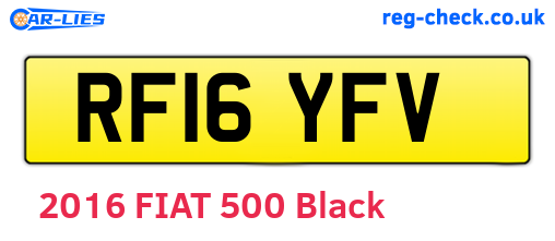 RF16YFV are the vehicle registration plates.