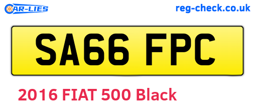 SA66FPC are the vehicle registration plates.