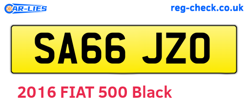 SA66JZO are the vehicle registration plates.