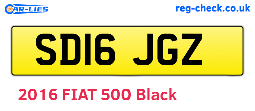 SD16JGZ are the vehicle registration plates.