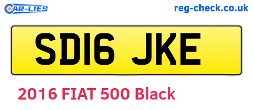 SD16JKE are the vehicle registration plates.