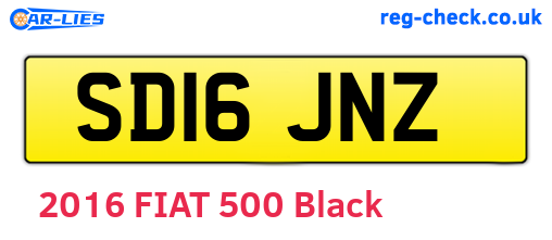 SD16JNZ are the vehicle registration plates.
