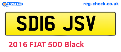 SD16JSV are the vehicle registration plates.