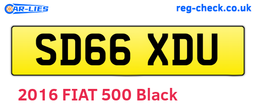 SD66XDU are the vehicle registration plates.