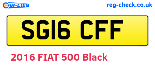 SG16CFF are the vehicle registration plates.